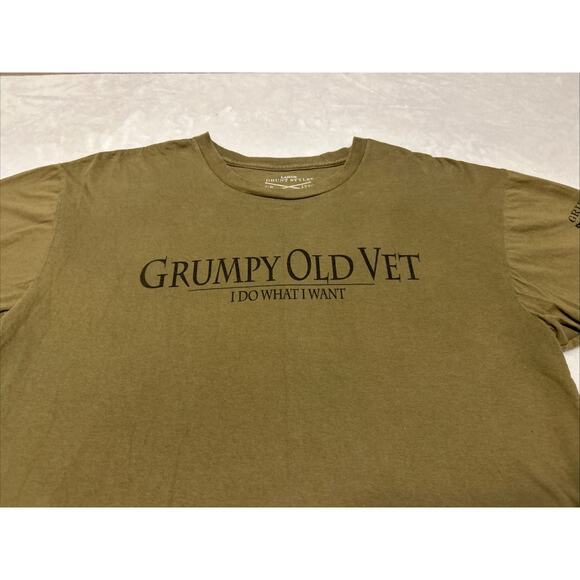 Grunt Style T Shirt Men’s Large Grumpy Old Vet I Do What I Want Army Green - Picture 2 of 8